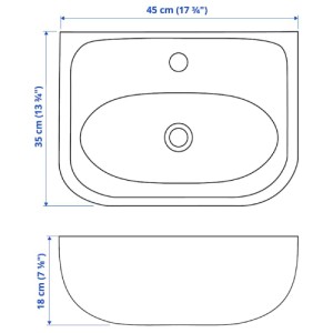سینک روشویی رومیزی ایکیا SKATSJON سایز 45x35
