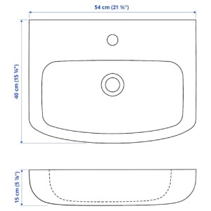 سینک روشویی رومیزی ایکیا BJORKAN با آبگیر سایز 54x40