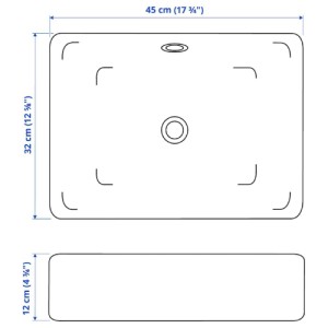 سینک روشویی رومیزی ایکیا HORVIK سایز 45 در 32