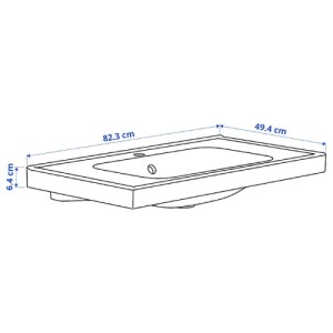 سینک روشویی ایکیا ORRSJON با آبگیر سایز 82x49