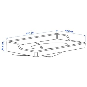 سینک روشویی ایکیا RUTSJON با آبگیر سایز 82x49