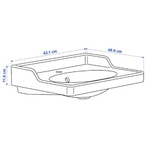 سینک روشویی ایکیا RUTSJON سایز 62x49