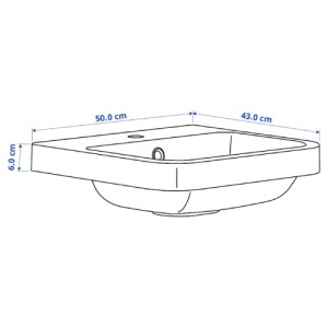 سینک روشویی نیمه فرو رفته ایکیا BACKSJON سایز 50x43