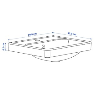 سینک روشویی نیمه فرو رفته ایکیا ORRSJON با آبگیر سایز 50x44