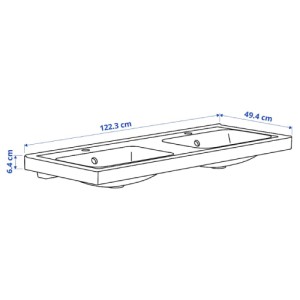 سینک روشویی دوتایی ایکیا ORRSJON سایز 122x49