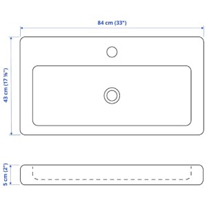 سینک روشویی ایکیا TVALLEN سایز 84x43x5