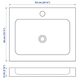 سینک روشویی ایکیا ODENSVIK سایز 63x49x6