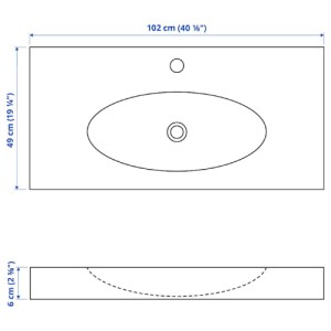 سینک روشویی ایکیا RATTVIKEN سایز 102x49x6