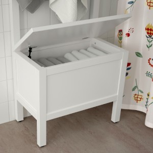 نیمکت با جا حوله ای ایکیا HEMNES سایز 64x37x173