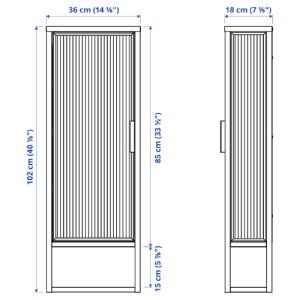 کابینت دیواری ایکیا MOSSJON با قفسه و درب شیشه ای