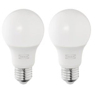 چراغ حبابی LED پایه E27 ایکیا SOLHETTA پک 2 عددی