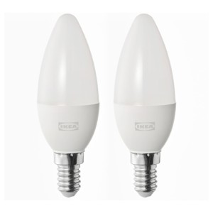 چراغ حبابی LED پایه E14 ایکیا SOLHETTA پک 2 عددی