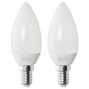 چراغ حبابی LED پایه E14 ایکیا SOLHETTA پک 2 عددی