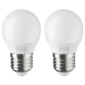 چراغ حبابی LED پایه E27 ایکیا SOLHETTA پک 2 عددی