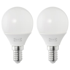 چراغ حبابی LED پایه E14 ایکیا SOLHETTA پک 2 عددی