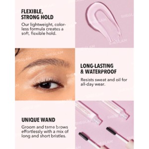 SHEGLAM Set Me Up Brow Gel Long Lasting Waterproof Clear Eyebrow Gel Long Wear Smudge-proof