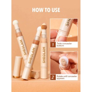 SHEGLAM Complexion Boost Concealer-Linen Sponge-Head Applicator Matte Liquid Concealer Long Lasting Brightening Color Corrector Weightless All-Day Long Lasting Hydrating Concealer Black Friday Winter Concealer