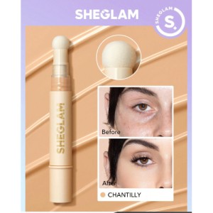 SHEGLAM Complexion Boost Concealer-Chantilly Sponge-Head Applicator Matte Liquid Concealer Long Lasting Brightening Color Corrector Weightless All-Day Long Lasting Hydrating