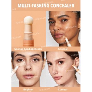 SHEGLAM Complexion Boost Concealer-Chantilly Sponge-Head Applicator Matte Liquid Concealer Long Lasting Brightening Color Corrector Weightless All-Day Long Lasting Hydrating Concealer