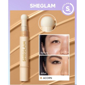 SHEGLAM Complexion Boost Concealer-Acorn Sponge-Head Applicator Matte Liquid Concealer Long Lasting Brightening Color Corrector Weightless All-Day Long Lasting Hydrating
