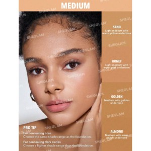 SHEGLAM Complexion Boost Concealer-Sand Sponge-Head Applicator Matte Liquid Concealer Long Lasting Brightening Color Corrector Weightless All-Day Long Lasting Hydrating