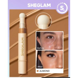 SHEGLAM Complexion Boost Concealer-Almond Sponge-Head Applicator Matte Liquid Concealer Long Lasting Brightening Color Corrector Weightless All-Day Long Lasting Hydrating