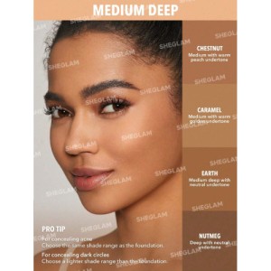 SHEGLAM Complexion Boost Concealer-Almond Sponge-Head Applicator Matte Liquid Concealer Long Lasting Brightening Color Corrector Weightless All-Day Long Lasting Hydrating