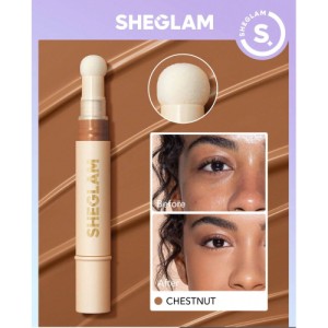 SHEGLAM Complexion Boost Concealer-Chestnut Sponge-Head Applicator Matte Liquid Concealer Long Lasting Brightening Color Corrector Weightless All-Day Long Lasting Hydrating