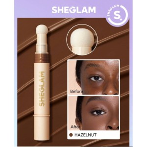 SHEGLAM Complexion Boost Concealer-Nutmeg Sponge-Head Applicator Matte Liquid Concealer Long Lasting Brightening Color Corrector Weightless All-Day Long Lasting Hydrating