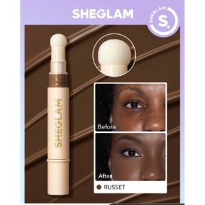 SHEGLAM Complexion Boost Concealer-Russet Sponge-Head Applicator Matte Liquid Concealer Long Lasting Brightening Color Corrector Weightless All-Day Long Lasting Hydrating
