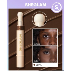 SHEGLAM Complexion Boost Concealer-Sepia Sponge-Head Applicator Matte Liquid Concealer Long Lasting Brightening Color Corrector Weightless All-Day Long Lasting Hydrating