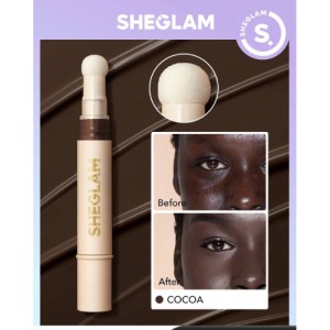 SHEGLAM Complexion Boost Concealer-Cocoa Sponge-Head Applicator Matte Liquid Concealer Long Lasting Brightening Color Corrector Weightless All-Day Long Lasting Hydrating