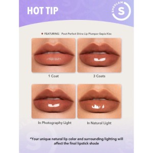 SHEGLAM Pout-Perfect Shine Lip Plumper-Makin' Me Blush Moisturizing Plumping Solid Lip Gloss Non-Stick Nourishing Lip Plumping Serum Coconut Oil Lipstick Lip Cosmetics