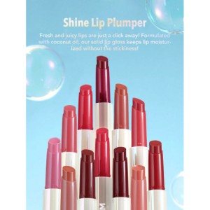 SHEGLAM Pout-Perfect Shine Lip Plumper-Makin' Me Blush Moisturizing Plumping Solid Lip Gloss Non-Stick Nourishing Lip Plumping Serum Coconut Oil Lipstick Lip Cosmetics