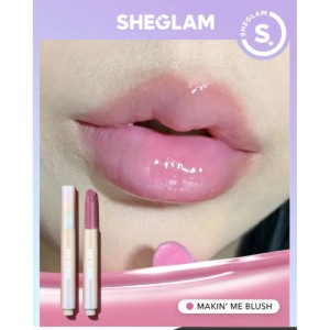 SHEGLAM Pout-Perfect Shine Lip Plumper-Makin' Me Blush Moisturizing Plumping Solid Lip Gloss Non-Stick Nourishing Lip Plumping Serum Coconut Oil Lipstick Lip Cosmetics
