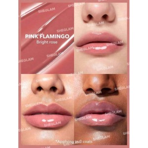 SHEGLAM Pout-Perfect Shine Lip Plumper-In Bloom Moisturizing Plumping Solid Lip Gloss Non-Stick Nourishing Lip Plumping Serum Coconut Oil Lipstick Lip Cosmetics