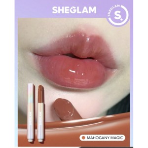 SHEGLAM Pout-Perfect Shine Lip Plumper-Mahogany Magic Moisturizing Plumping Solid Lip Gloss Non-Stick Nourishing Lip Plumping Serum Coconut Oil Lipstick Lip Cosmetics