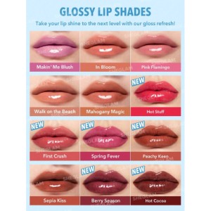 SHEGLAM Pout-Perfect Shine Lip Plumper-Walk On The Beach Moisturizing Plumping Solid Lip Gloss Non-Stick Nourishing Lip Plumping Serum Coconut Oil Lipstick Lip Cosmetics