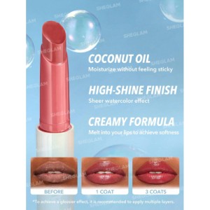 SHEGLAM Pout-Perfect Shine Lip Plumper-Mahogany Magic Moisturizing Plumping Solid Lip Gloss Non-Stick Nourishing Lip Plumping Serum Coconut Oil Lipstick Lip Cosmetics