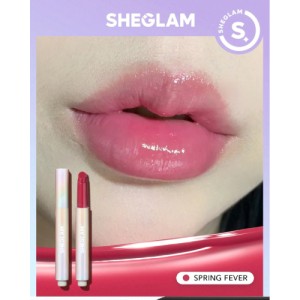SHEGLAM Pout-Perfect Shine Lip Plumper-Spring Fever Moisturizing Plumping Solid Lip Gloss Non-Stick Nourishing Lip Plumping Serum Coconut Oil Lipstick Lip Cosmetics