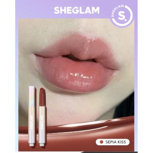 SHEGLAM Pout-Perfect Shine Lip Plumper-Sepia Kiss Moisturizing Plumping Solid Lip Gloss Non-Stick Nourishing Lip Plumping Serum Coconut Oil Lipstick Lip Cosmetics