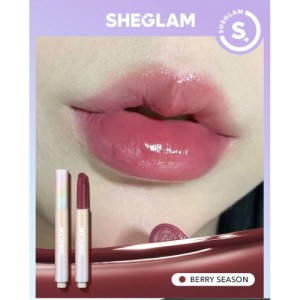SHEGLAM Pout-Perfect Shine Lip Plumper-Berry Season Moisturizing Plumping Solid Lip Gloss Non-Stick Nourishing Lip Plumping Serum Coconut Oil Lipstick Lip Cosmetics