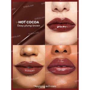 SHEGLAM Pout-Perfect Shine Lip Plumper-Sepia Kiss Moisturizing Plumping Solid Lip Gloss Non-Stick Nourishing Lip Plumping Serum Coconut Oil Lipstick Lip Cosmetics