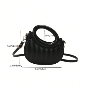 Fashion black niche design French gentle lady new trend commuter date hand-held shoulder cross-body women's bag