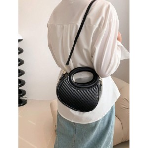 Fashion black niche design French gentle lady new trend commuter date hand-held shoulder cross-body women's bag