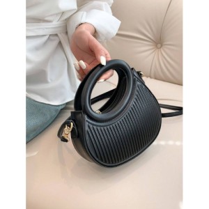 Fashion black niche design French gentle lady new trend commuter date hand-held shoulder cross-body women's bag