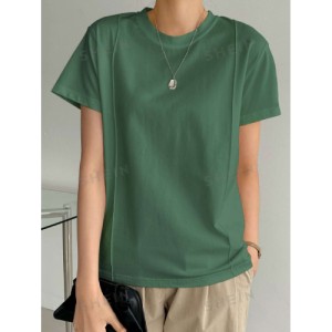 SHEIN Dazy-Less Solid Seam Detail Tee