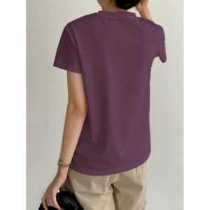 SHEIN Dazy-Less Solid Seam Detail Tee