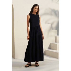 NEXT Sleeveless Crew Neck Tiered Summer Maxi Dress Regular