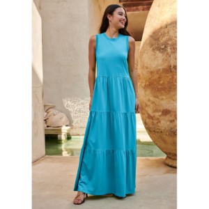 NEXT Sleeveless Crew Neck Tiered Summer Maxi Dress Regular